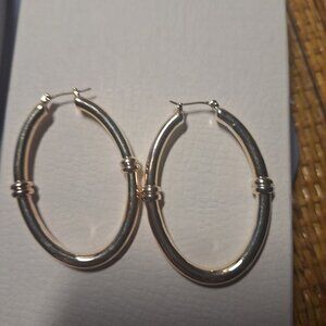 Silver Hoop Pierced Earings